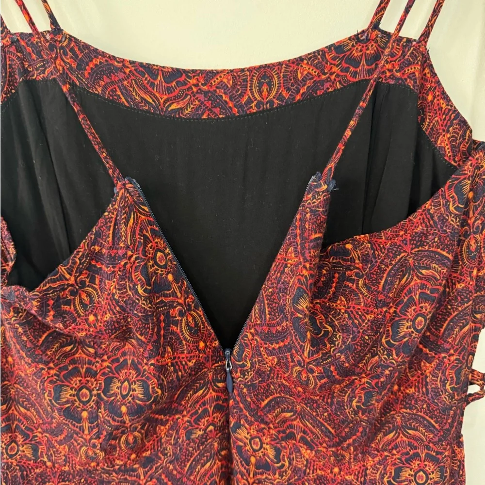 Abercrombie & Fitch boho print side cut outs faux wrap maxi dress medium